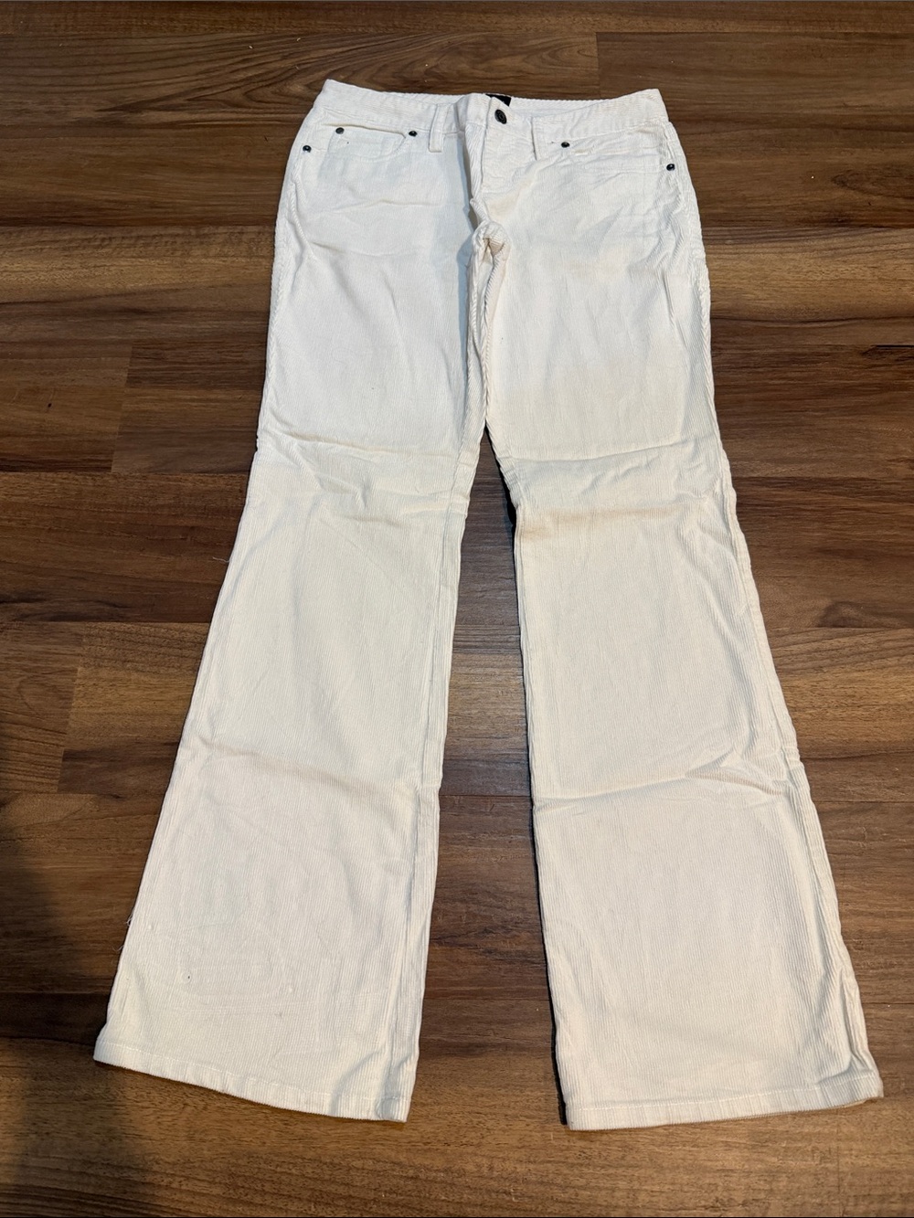 The Limited Drew Fit White Wide-Leg Flare Corduroy